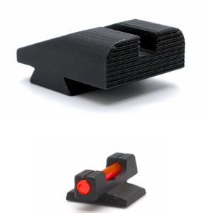 Conjunto PT1911 Alça flat. padrão. Visada 3,2mm. Fibra